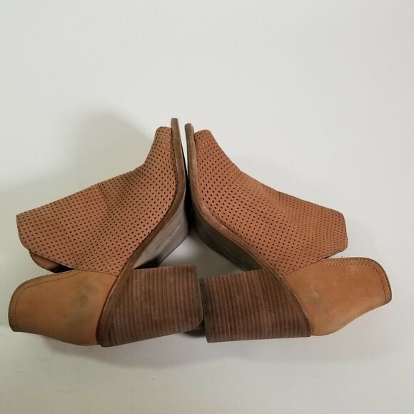 Steve Madden Womens Ankle Boot Size 8 Tala Peep Toe Block Stacked Heel Tan - Picture 4 of 12